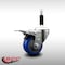 Service Caster 3'' SS Blue Poly Swivel 7/8'' Expanding Stem Caster Total Lock Brake SCC-SSEXTTL20S314-PPUB-BLUE-78 - alternate 2
